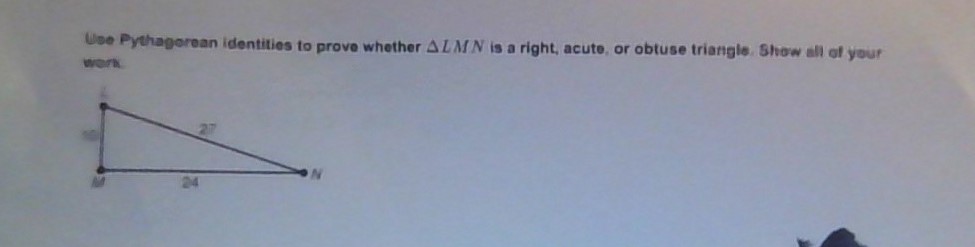 Use Pythagorean identities to prove whether A LM