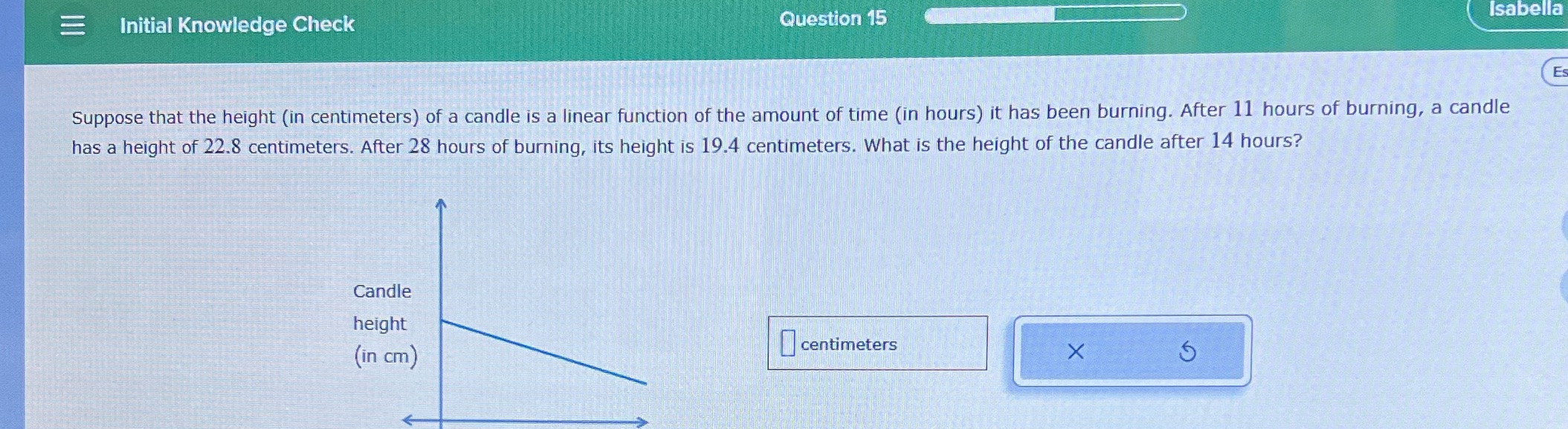 E Initial Knowledge Check Question 15 Isabella
