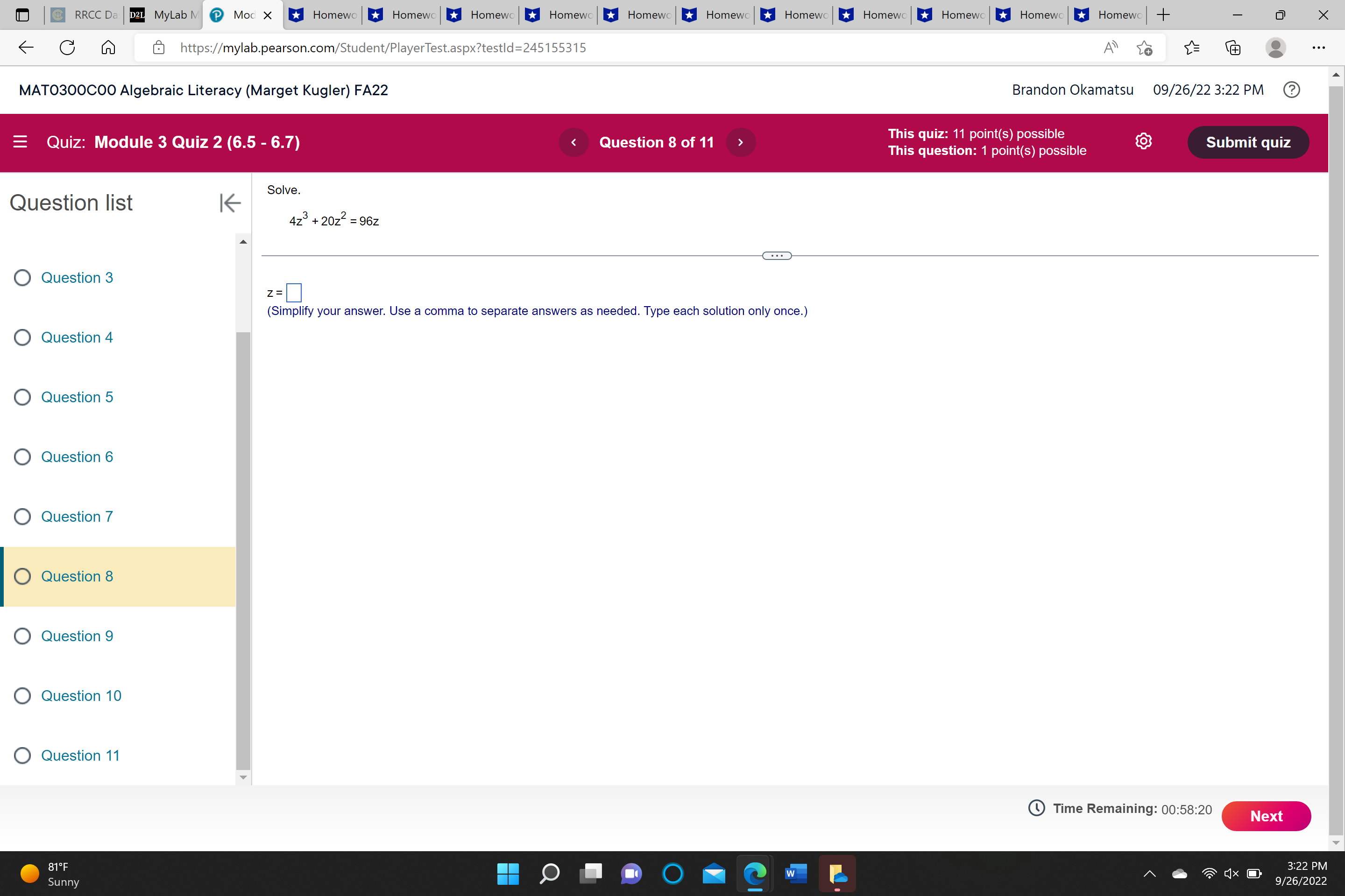 RRCC Da DZI MyLab M @ Mod X Homewo Homewo Homewo