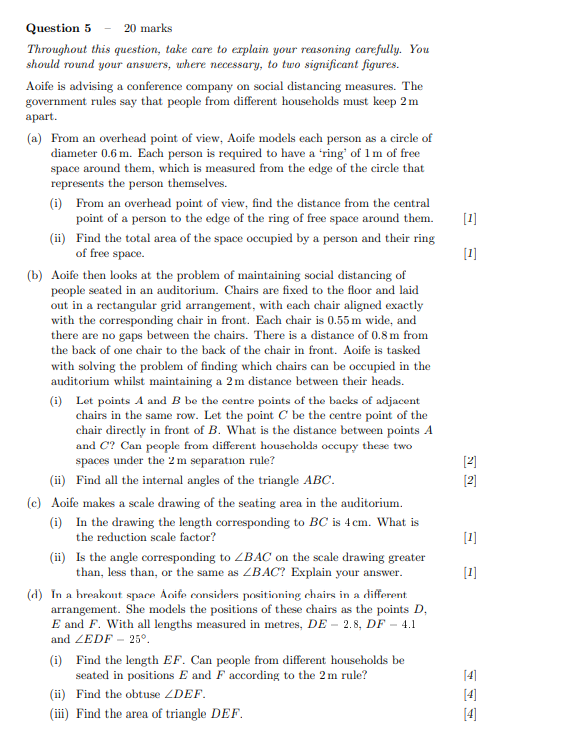 Question 5 - 20 marks Throughout this question,