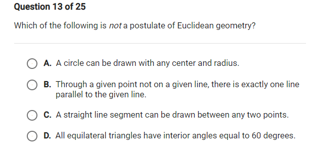 Question 13 of 25 Which of the following is not a
