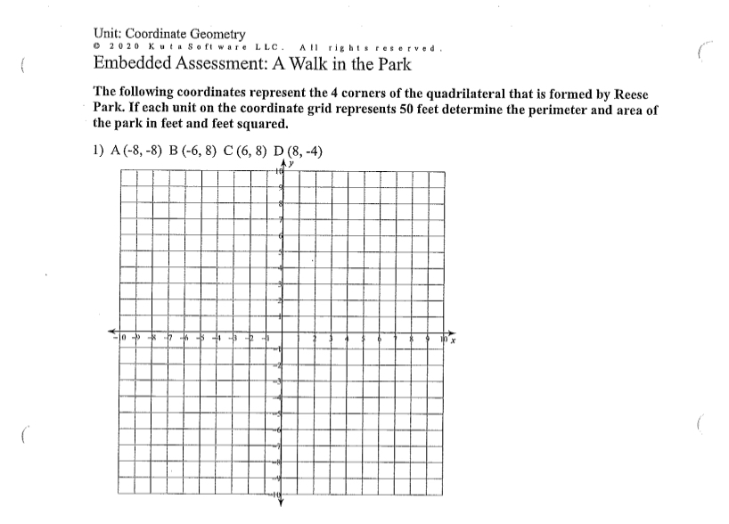 Unit: Coordinate Geometry 0 2020 Kuta Software