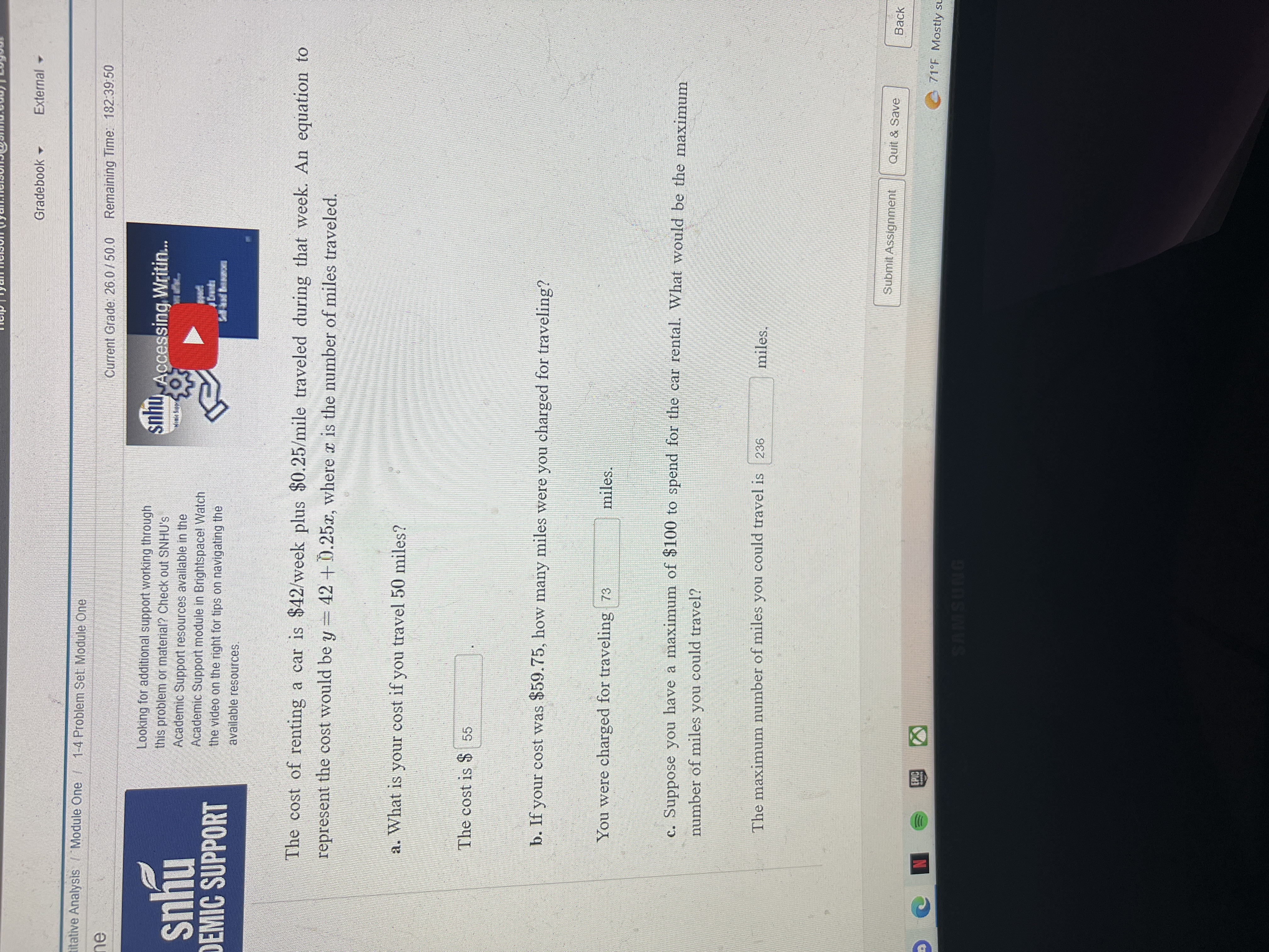 Gradebook External itative Analysis / Module One