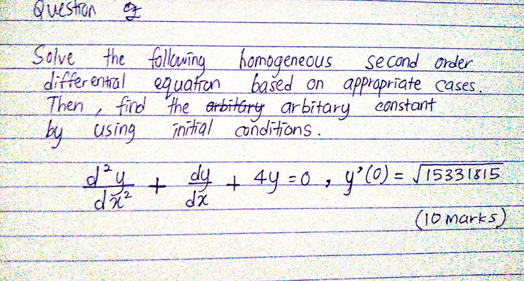 DIFFERENTIAL EQUATIONS Question of Solve the