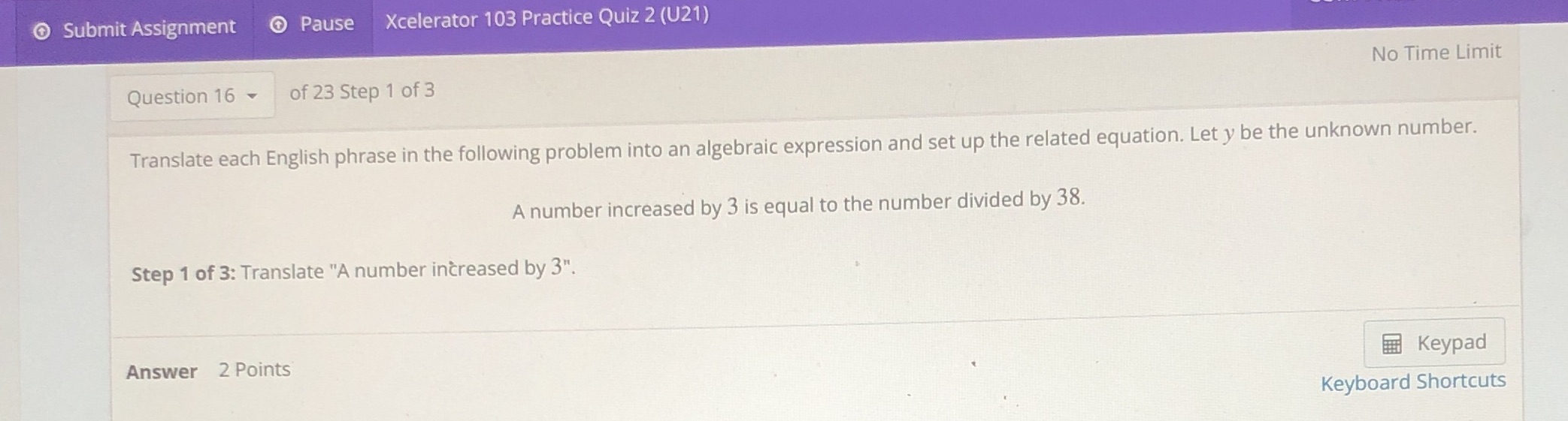 Submit Assignment @ Pause Xcelerator 103 Practice