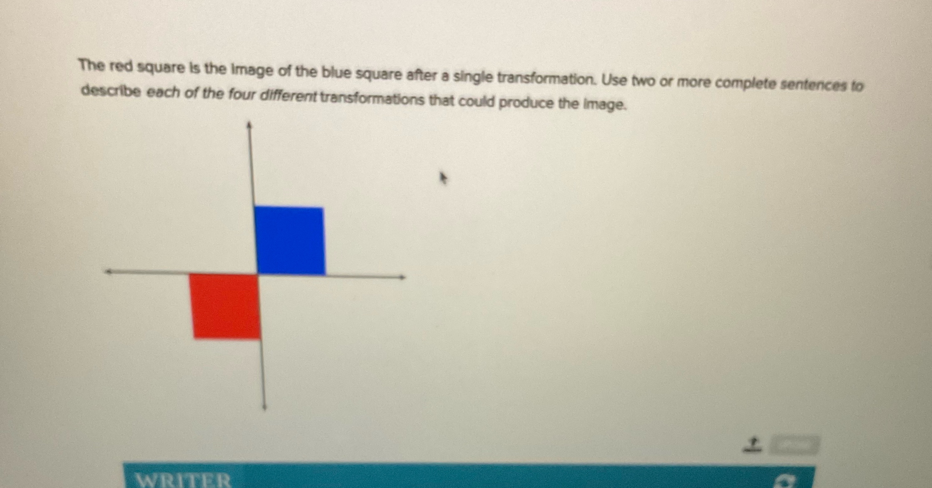 The red square is the Image of the blue square