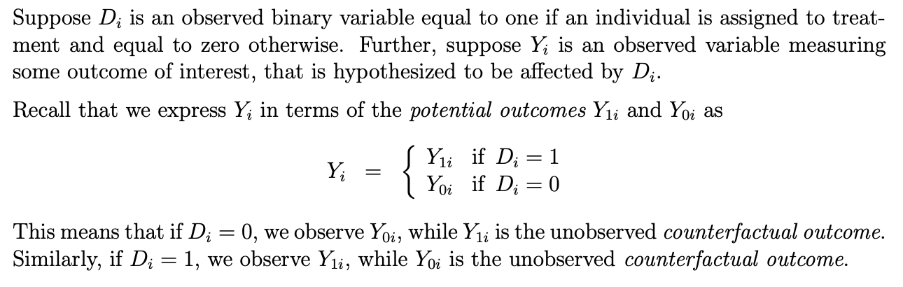 Suppose Di is an observed binary variable equal