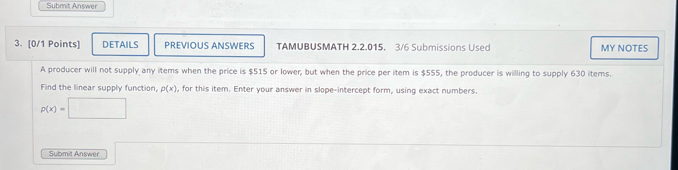 Can you help me answer this question? Submit