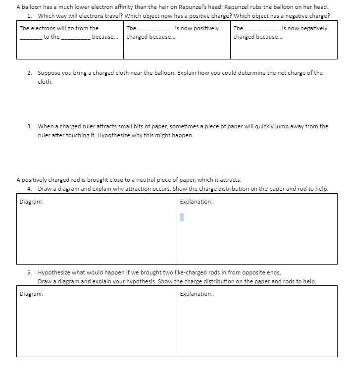 A balloon has a much lower electron affinity than