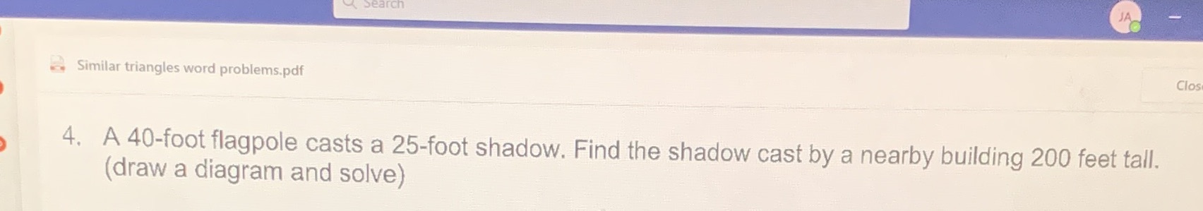 I need help 14 Similar triangles word