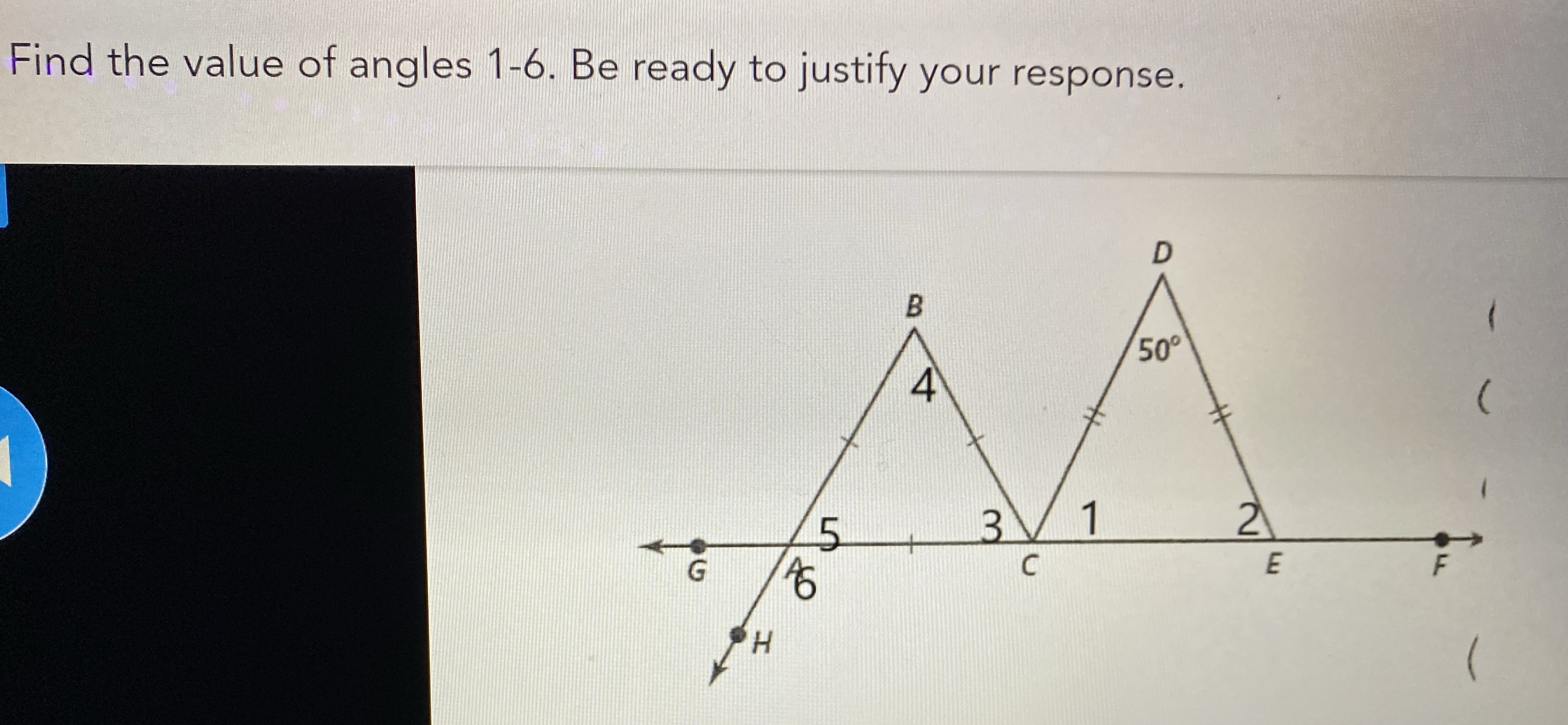 Hi! Can you help me find the values of the angles