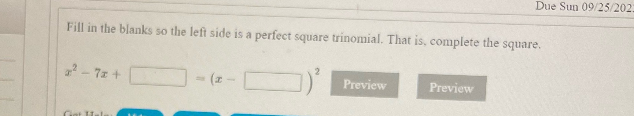 Due Sun 09/25/202. Fill in the blanks so the left