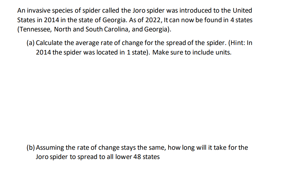 An invasive species of spider called the Joro