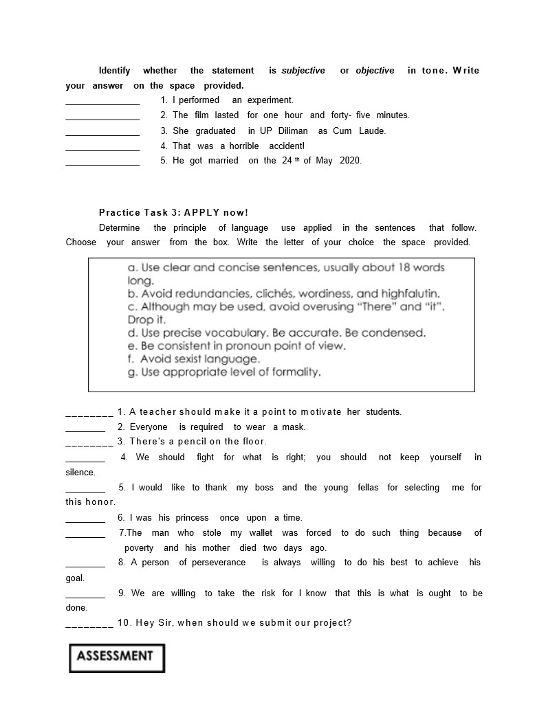 Identify whether the statement is subjective or