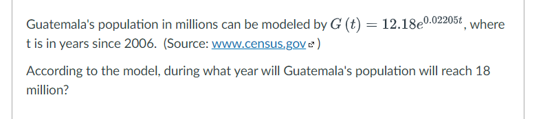 Guatemala's population in millions can be