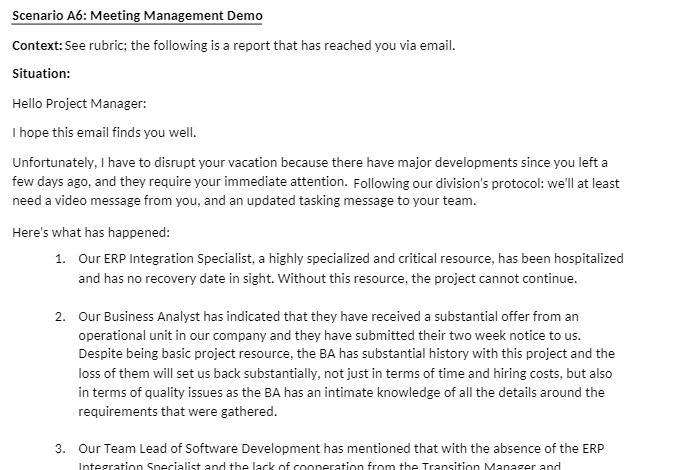 Scenario A6: Meeting Management Demo Context: See