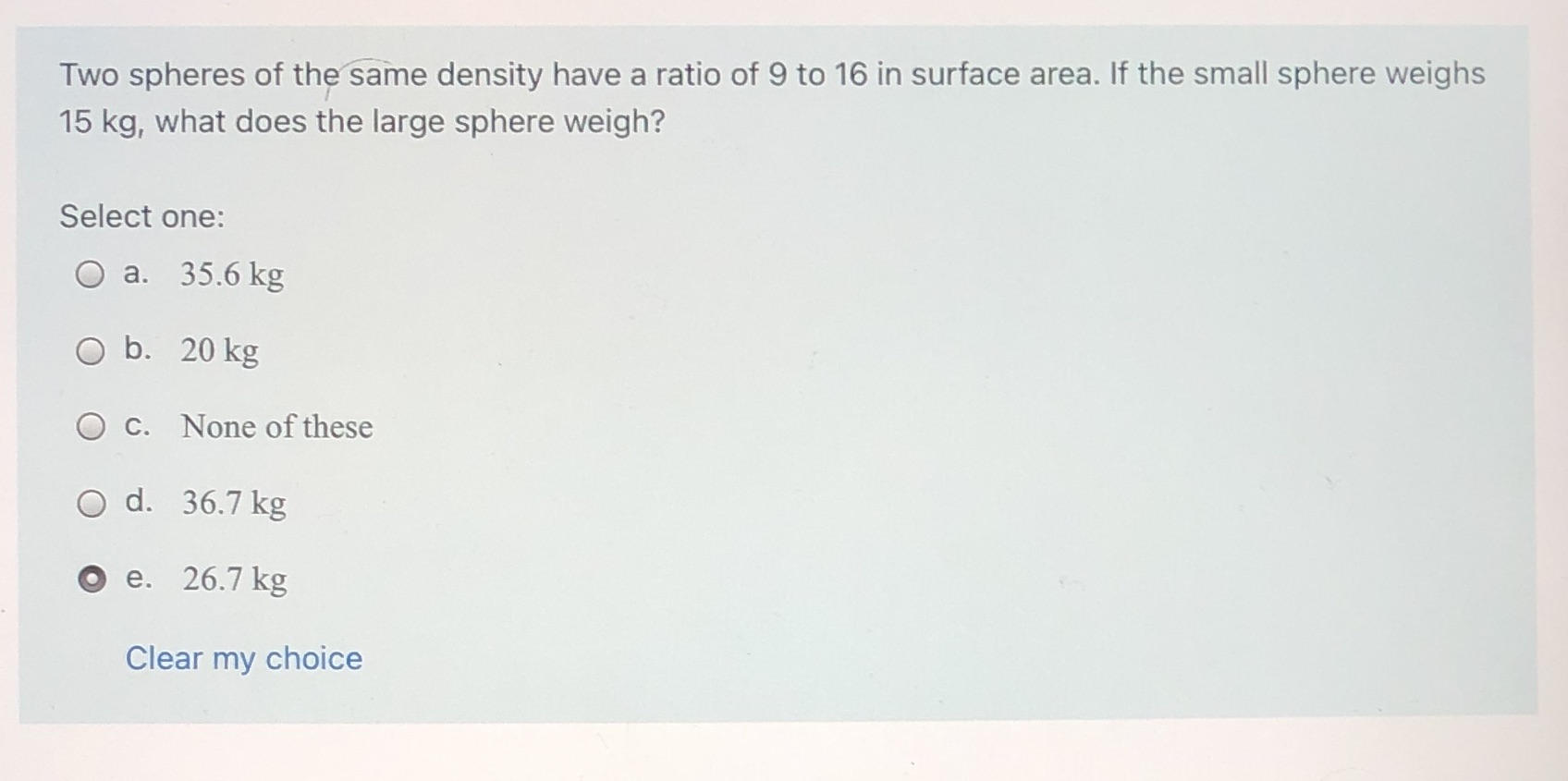 I need help with this question Two spheres of the