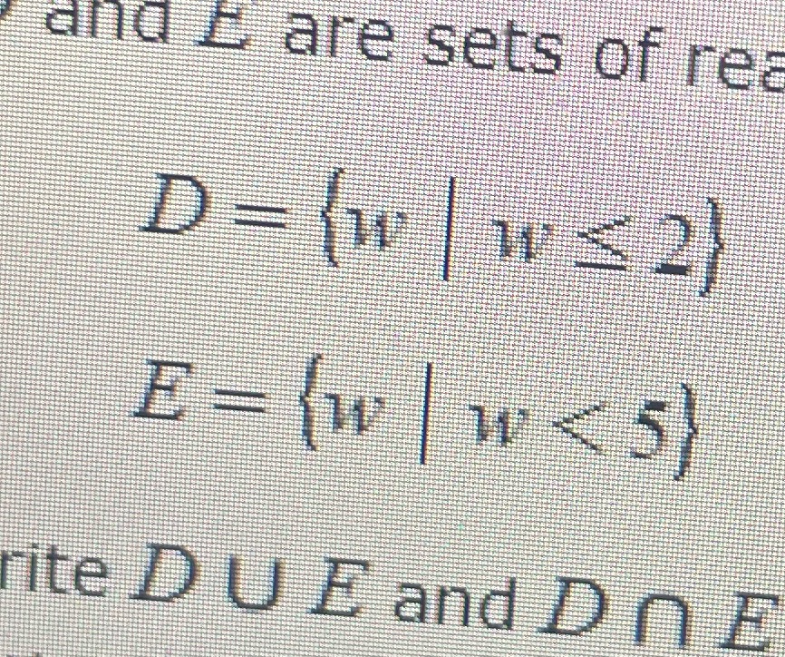 union and intersection of intervals \f