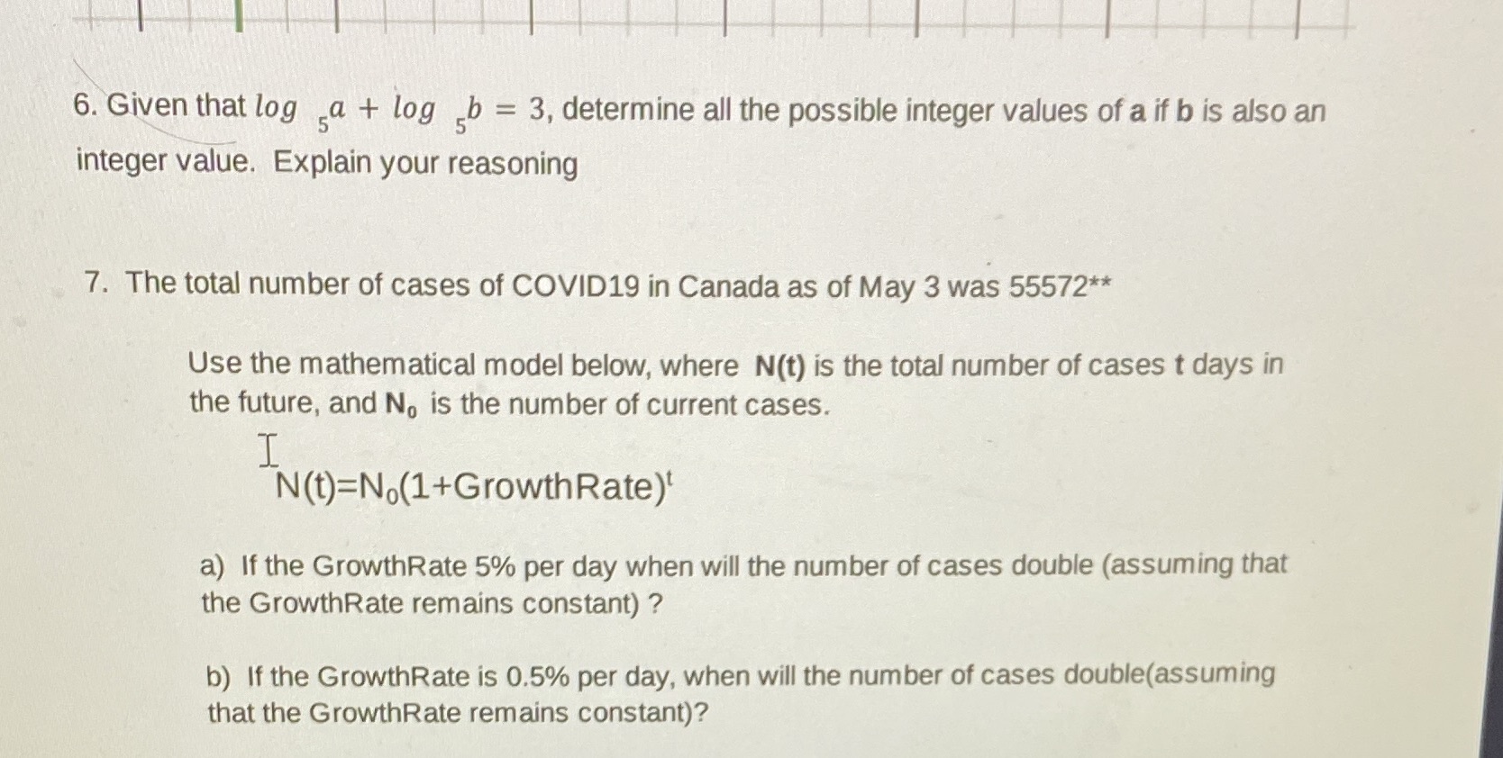 Grade 12 solutions please, thanks 6. Given that