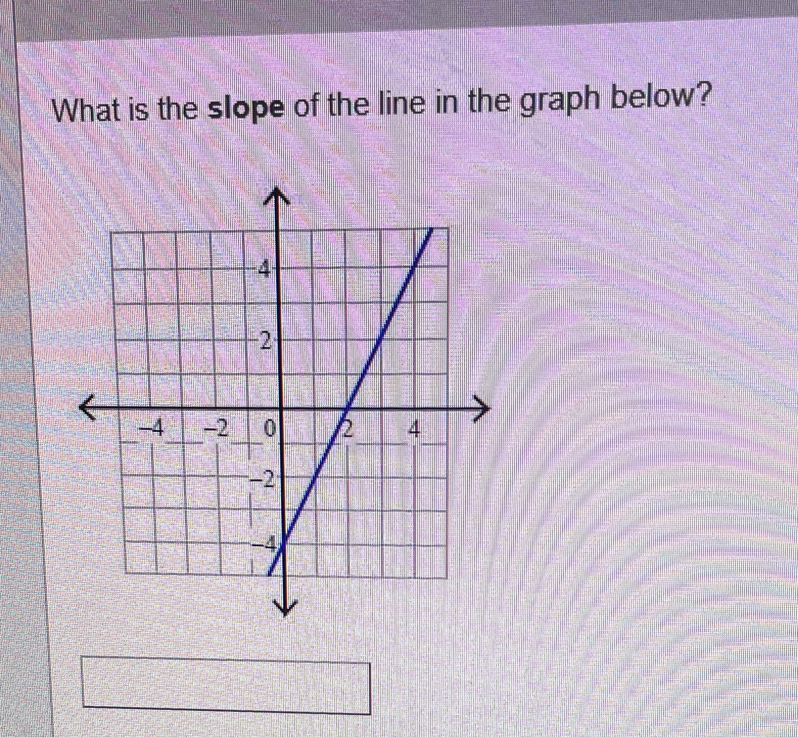 What is the slope of the line in the graph below?