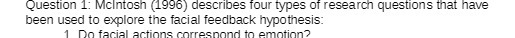 Question 1: Mcintosh (1996) describes four types