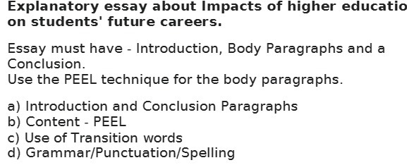 Explanatory essay about Impacts of higher