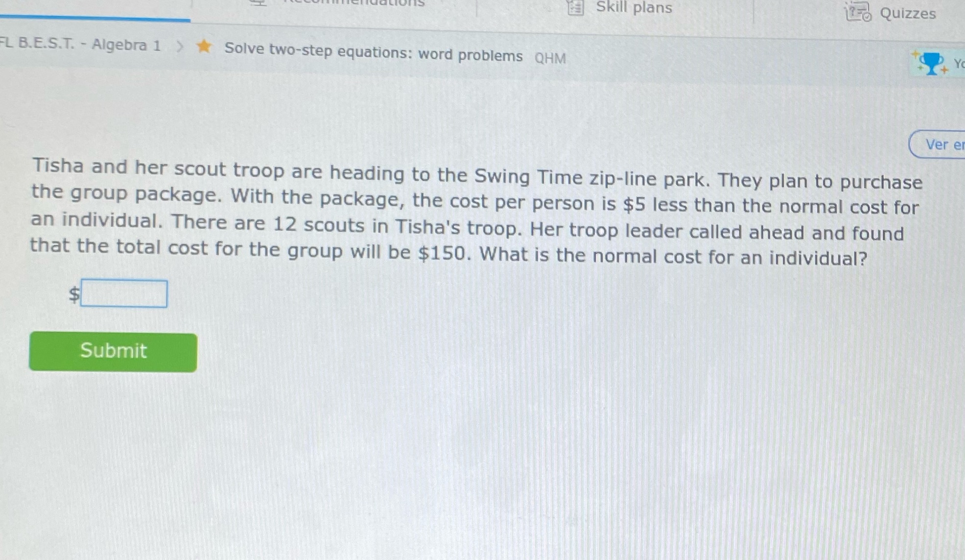 Skill plans Quizzes FL B.E.S.T. - Algebra 1 ) *