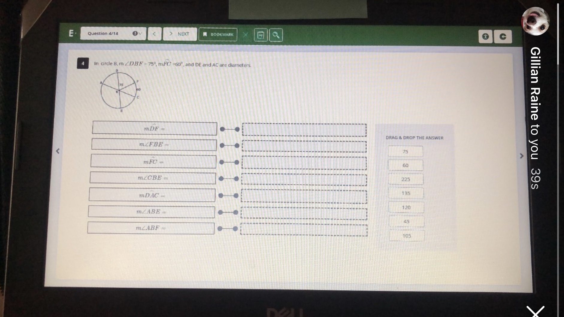 E . Question 4/14 Ov <  style=