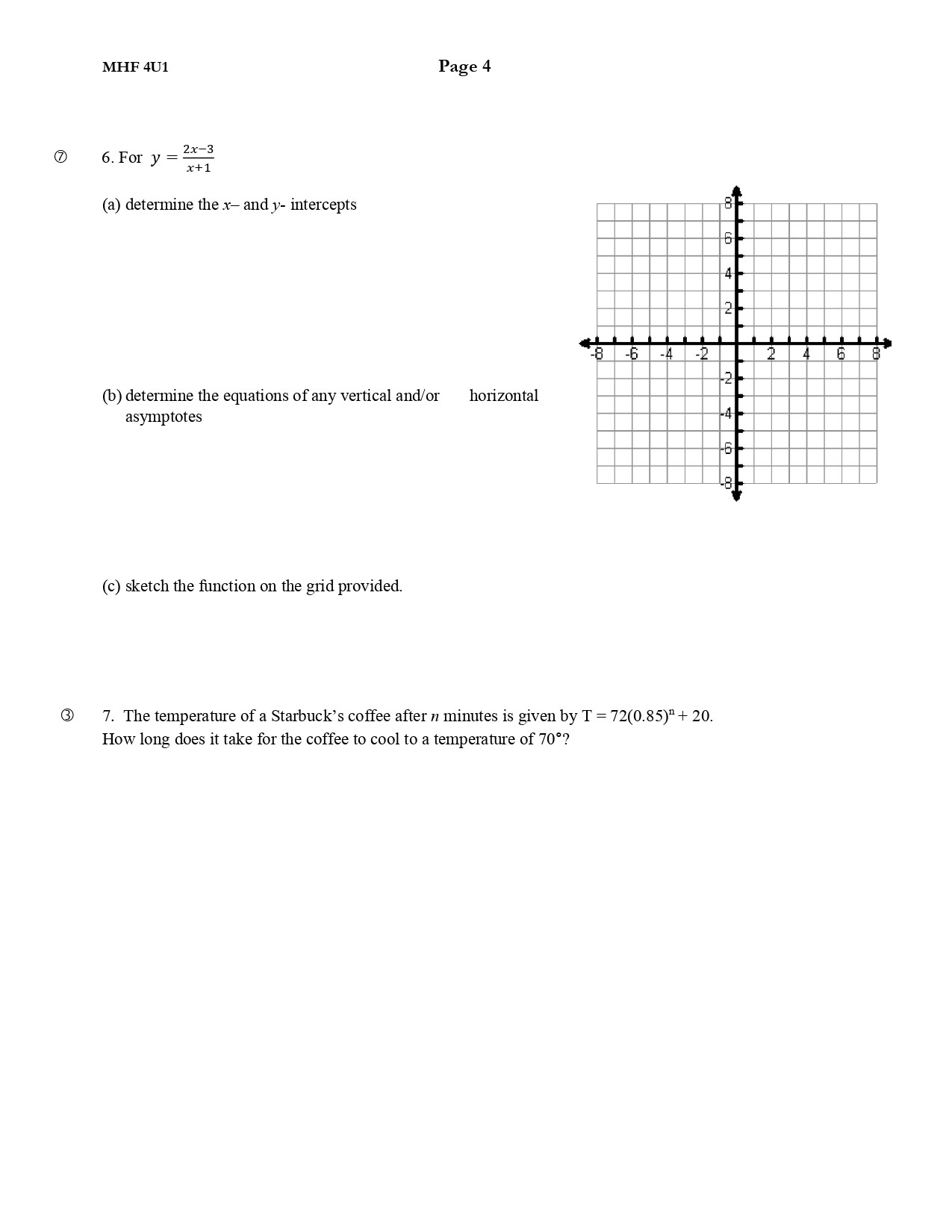 MIIF 4U1 Page 4 2x3 x+1 6.For y: (a) determine