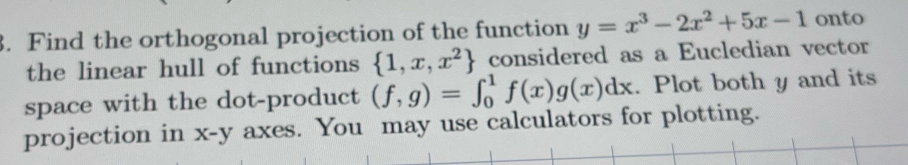 Find the orthogonal projection of the function y