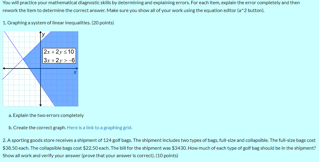 You will practice your mathematical diagnostic