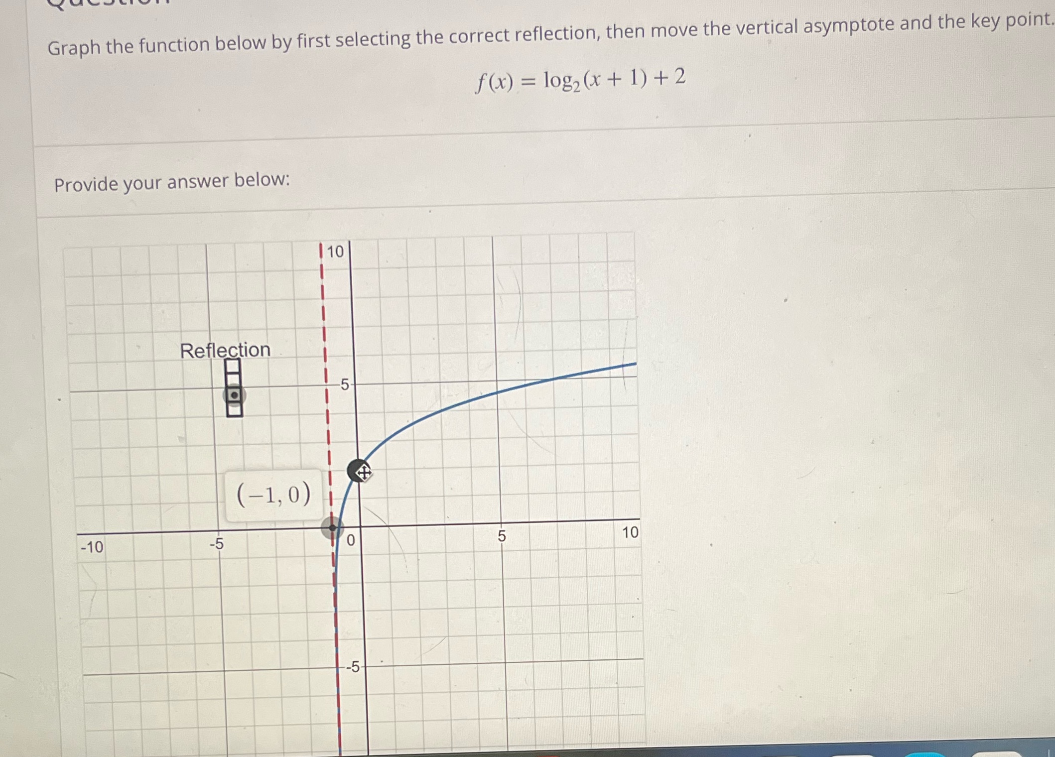Graph the function below by first selecting the
