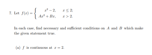 I' -2. 7. Let f(x) = Ar' + Bc. I  style=