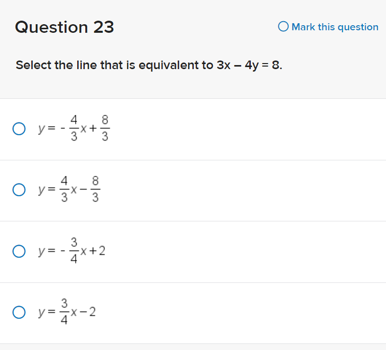 QUGStiOH 23 0 Mark this question Select the line