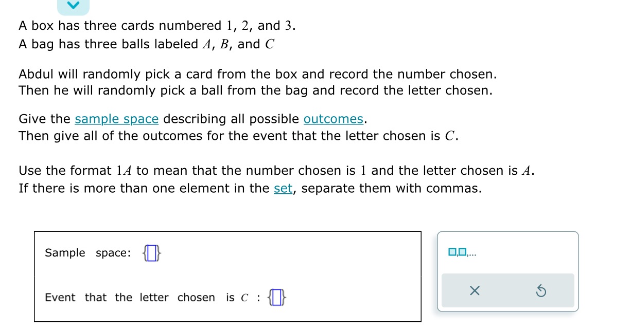 V A box has three cards numbered 1, 2, and 3. A