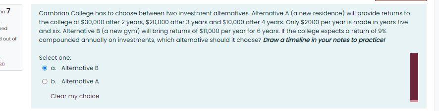 Need help on 7 Cambrian College has to choose