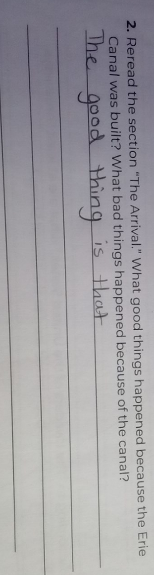 the answer 2. Reread the section "The Arrival."