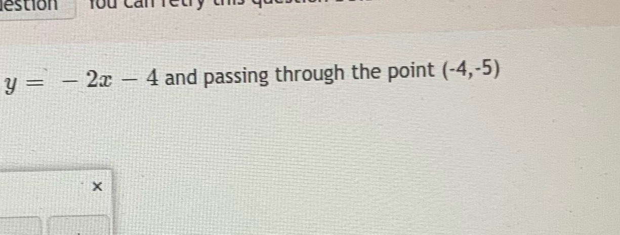 Perpendicular line and equation estion y = - 2a -