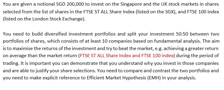 You are given a notional SGD 200,000 to invest on