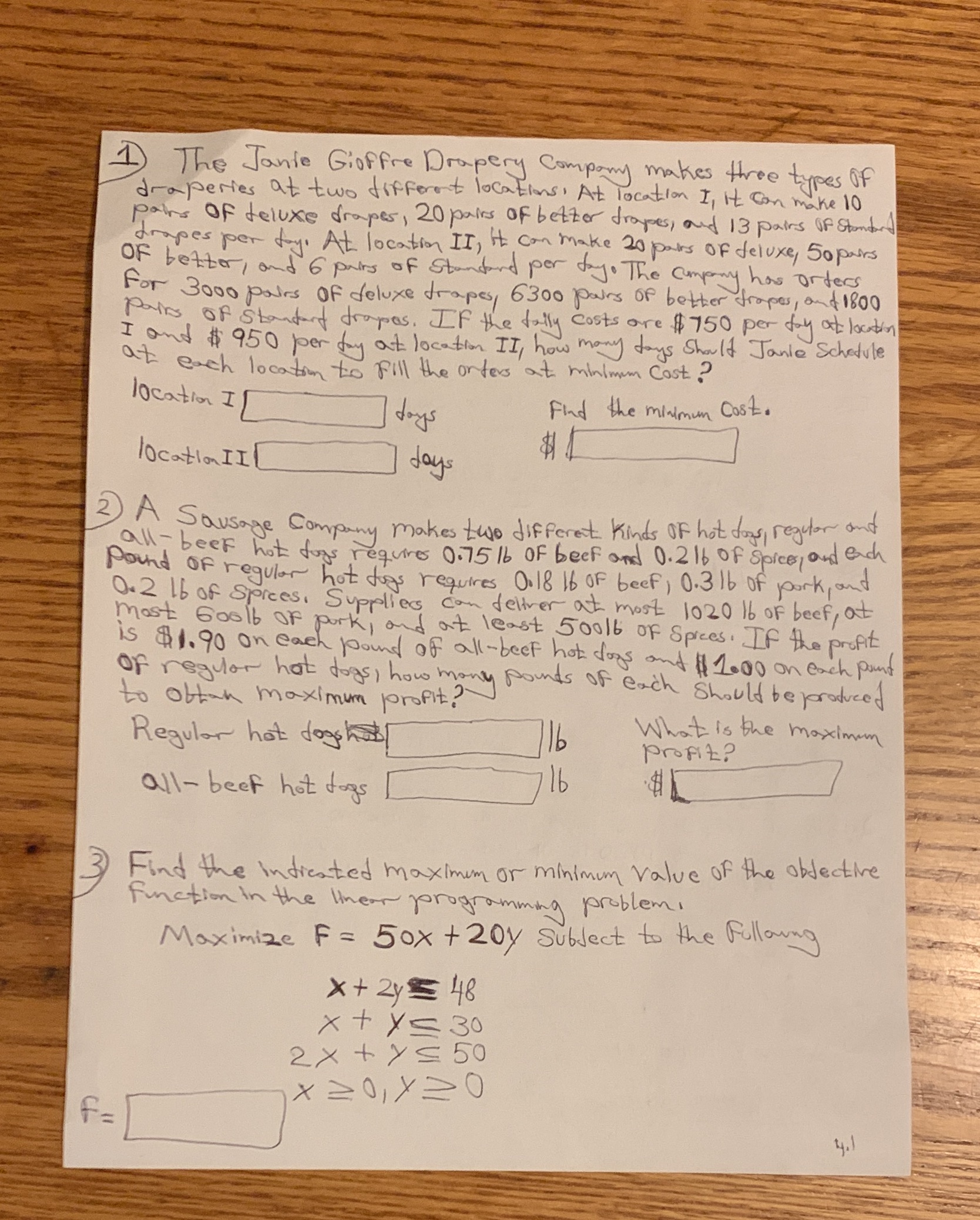 1 The Janie Gioffre Drapery Company makes three