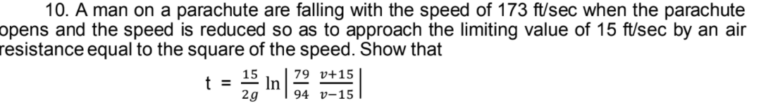 11. Assuming that a man weighing w Ibs falls from