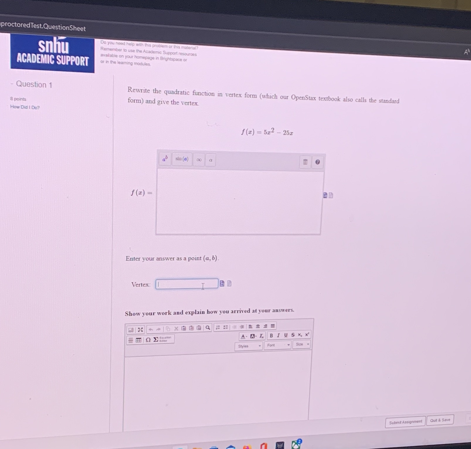proctoredTest. QuestionSheet snhu Do you need