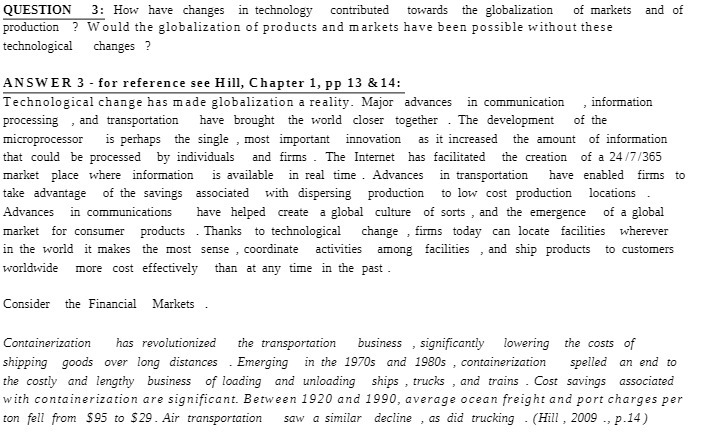 QUESTION 3: How have changes in technology