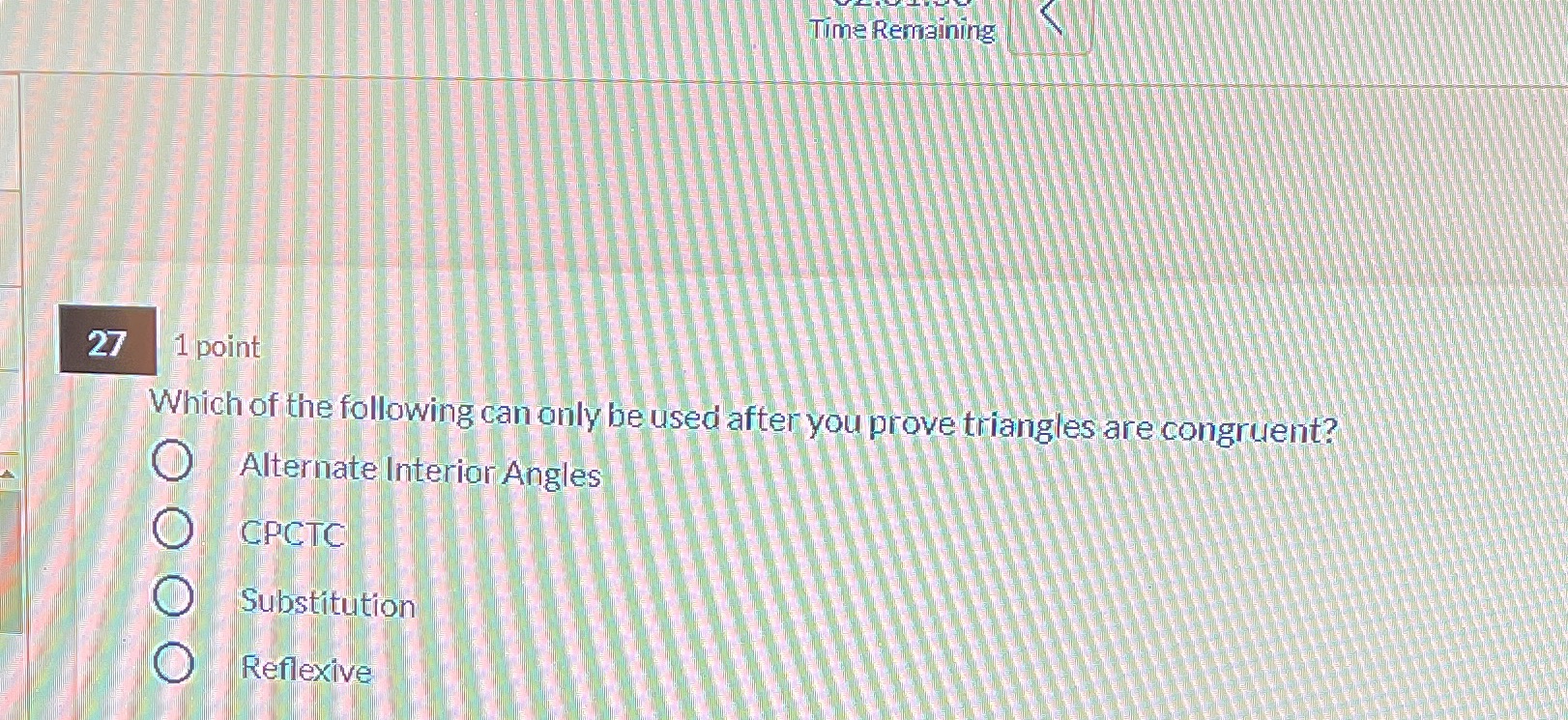 Time Remaining 27 1 point Which of the following