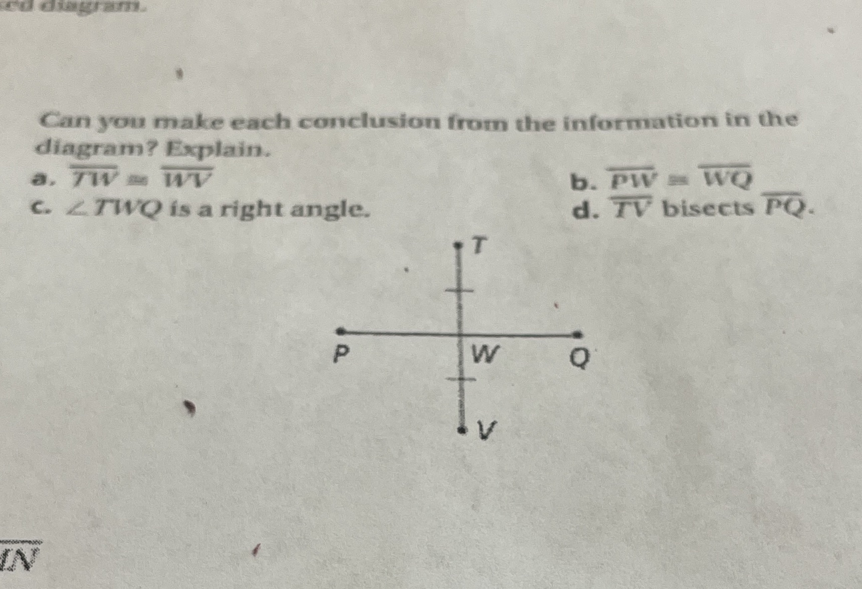Can you make each conclusion from the information