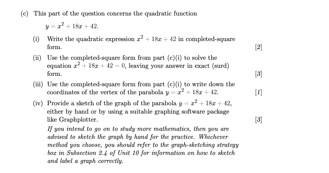 (c) This part of the question concerns the