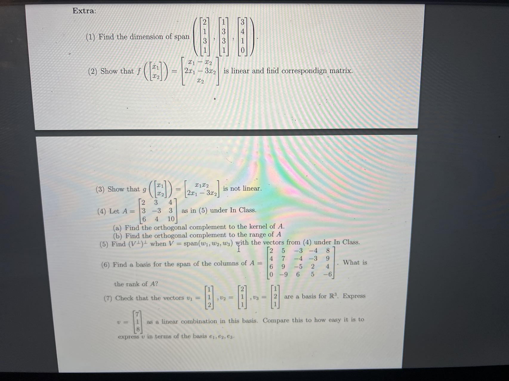 Extra: (1) Find the dimension of span Co co 21 -