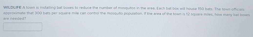 What is the answer? WILDLIFE A town is installing