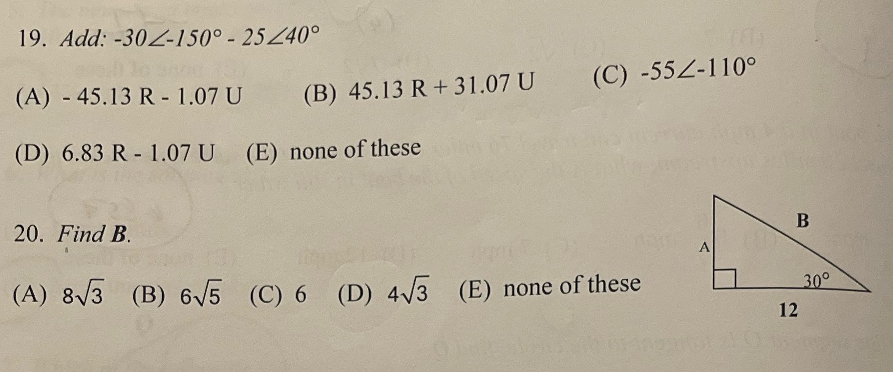 Thank you 19. Add: -304-150 - 25240 (A) - 45.13 R