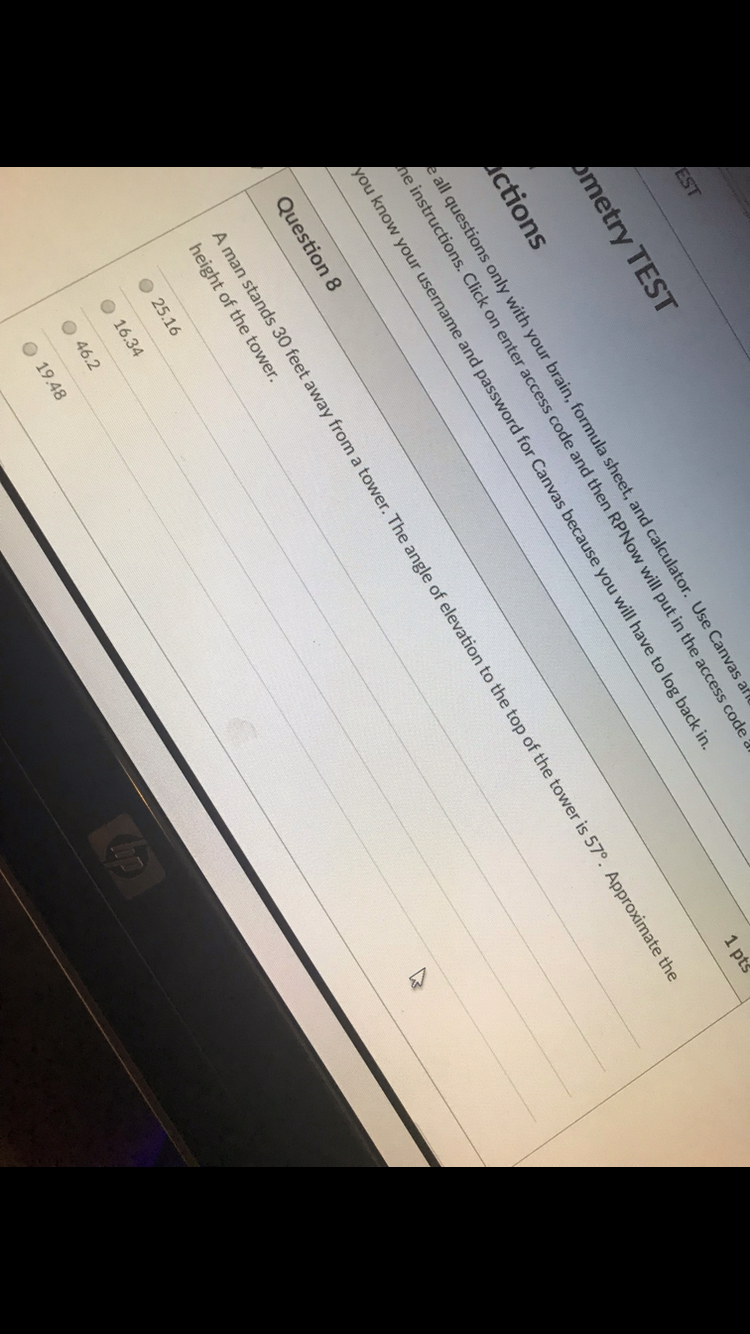 QUESTION 8 EST ometry TEST ictions e all